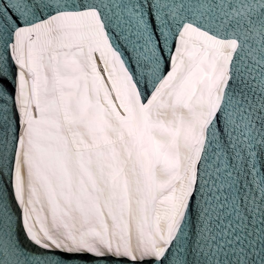 Athleta Cabo White Linen Jogger Size 6/Medium - Picture 9 of 12